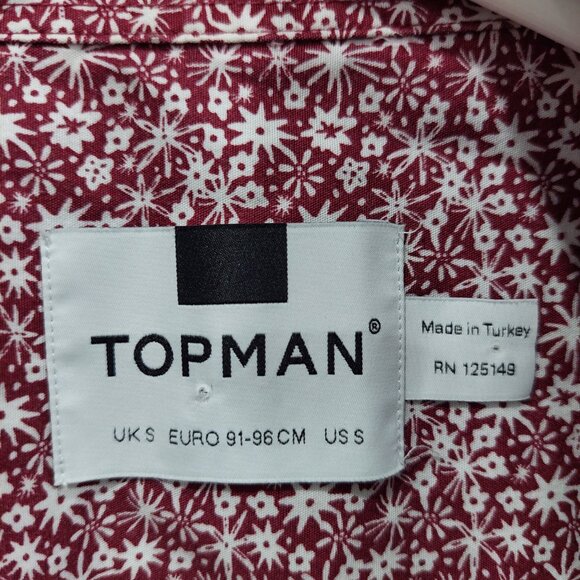Topman Men Tops Button Down Shirt Cotton, Size S - Picture 3 of 6